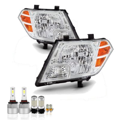 thumbnail image 2 of Pair Black Headlights For Nissan Frontier Pickup 4-Door (2009-2021) - DOT/SAE, Halogen 2 of 4