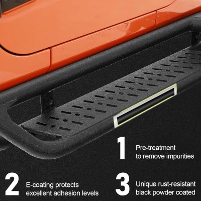 Jeep Wrangler JL 2-Door 2018-2026 Black Nerf Bars