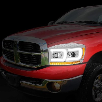Dodge Ram 2500 2006-2009 Chrome Projector Headlights LED DRL Signals N2