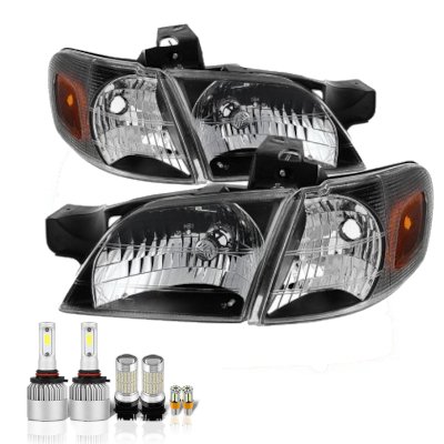 Oldsmobile Silhouette 1997-2004 Black LED Headlight Bulbs Set Complete Kit