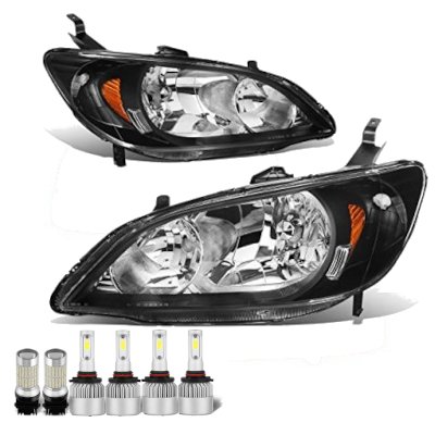 Honda Civic 2004-2005 Black LED Headlight Bulbs Set Complete Kit