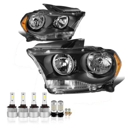 Dodge Durango 2011-2013 Black LED Headlight Bulbs Set Complete Kit