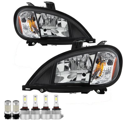 Freightliner Columbia 2005-2017 Black LED Headlight Bulbs Set Complete Kit
