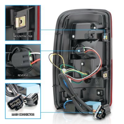 Chevy Suburban 2000-2006 Black LED Tail Lights