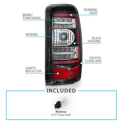 GMC Yukon XL 2000-2006 Black LED Tail Lights