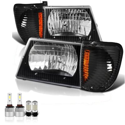 Ford Econoline Van 1992-2007 Black LED Headlight Bulbs Set Complete Kit