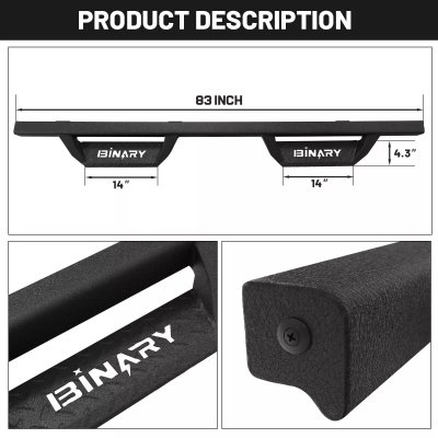 Ford F150 SuperCrew 2015-2020 Black Nerf Bars