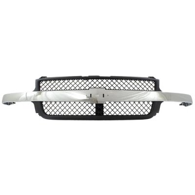 Chevy Silverado 3500HD 2001-2002 Chrome and Black Replacement Grille