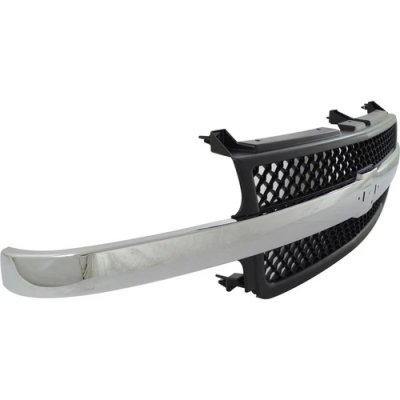 Chevy Silverado 3500HD 2001-2002 Chrome and Black Replacement Grille