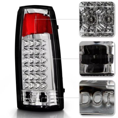 Chevy 1500 Pickup 1988-1998 LED Tail Lights Chrome
