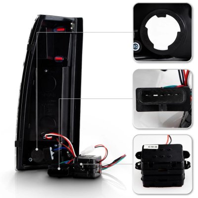 Chevy 1500 Pickup 1988-1998 LED Tail Lights Chrome