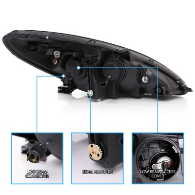 Lexus ES300 2002-2003 Black Projector Headlights Halo LED