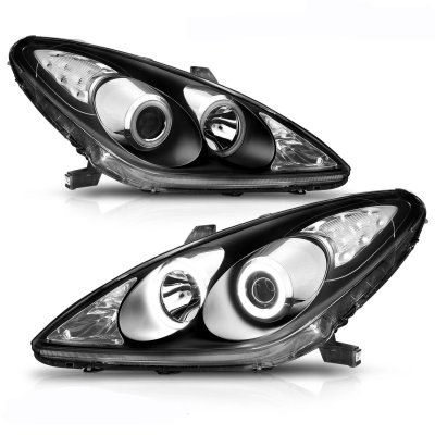 Lexus ES300 2002-2003 Black Projector Headlights Halo LED