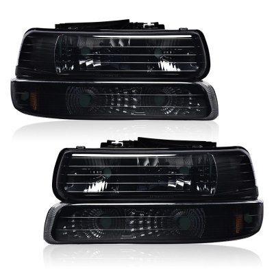 Chevy Tahoe 2000-2006 Black Smoked Headlights Set