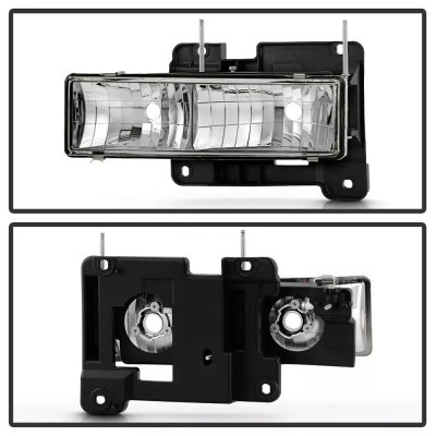 GMC Sierra 3500 1988-1998 Clear Glass Euro Headlights