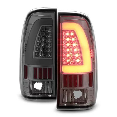 Ford F350 Super Duty 1999-2007 Smoked Tube LED Tail Lights