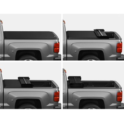 GMC Sierra 1500 Short 2019-2026 6 Inches Stainless Running Boards Tonneau Cover Soft 4-Fold