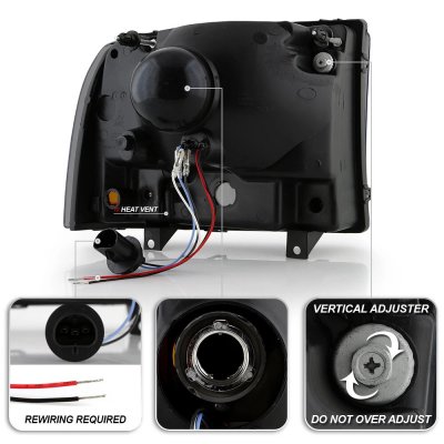 Ford Excursion 2000-2004 Smoked Headlights