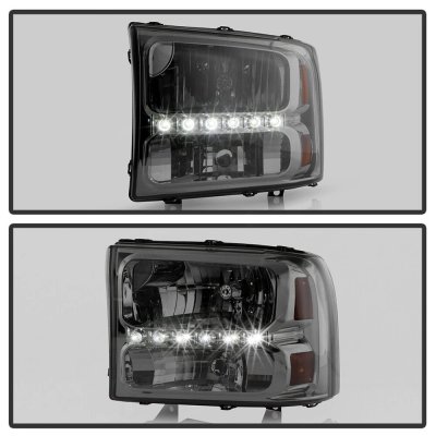 Ford F250 1999-2004 Smoked Headlights and LED Tail Lights