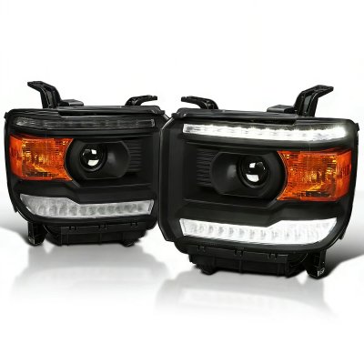 GMC Sierra 2014-2015 Black Projector Headlights