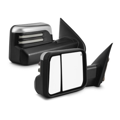 Chevy Silverado 3500HD 2015-2019 New Chrome Tow Mirrors Switchback LED DRL Sequential Signal