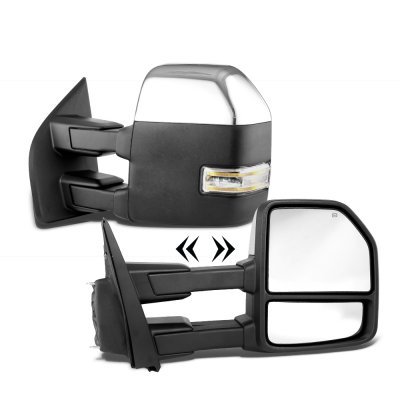 Ford F450 2023-2025 Chrome Power Heated Towing Mirrors LED Signal