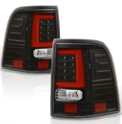 Ford Explorer 2002-2005 Black LED Tail Lights Red Tube