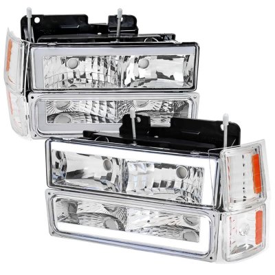 Chevy 2500 Pickup 1994-1998 LED Tube Headlights and Bumper Lights Set