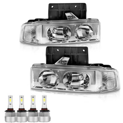 Chevy Astro 1995-2005 Chrome Euro Headlight Bulbs Set Complete Kit