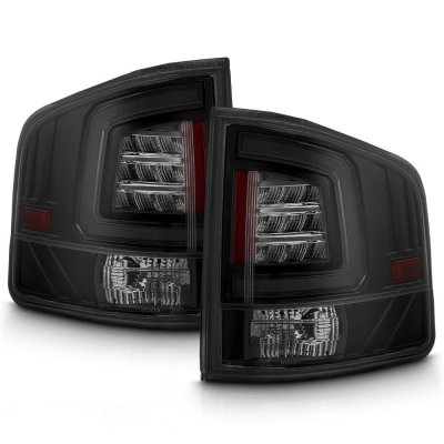 GMC Sonoma 1994-2004 Black Smoked Tube LED Tail Lights