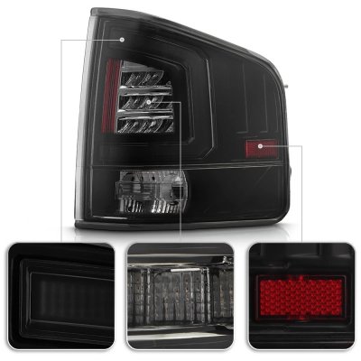 Isuzu Hombre 1996-2000 Black Smoked Tube LED Tail Lights