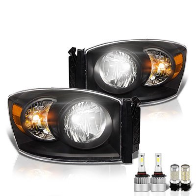 Dodge Ram 4500 2008-2010 Black LED Headlight Bulbs Set Complete Kit