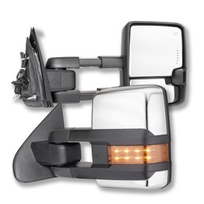 Chevy Silverado 4500 HD 2020-2026 Chrome Towing Mirrors LED Lights Power Heated