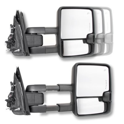 Chevy Silverado 6500 HD 2020-2026 Chrome Towing Mirrors LED Lights Power Heated