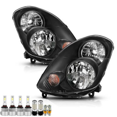 Infiniti G35 2003-2004 Black Headlight Bulbs Set Complete Kit