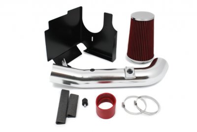 2004 Chevy Silverado 2500HD V8 Diesel Cold Air Intake with Heat Shield and Red Filter