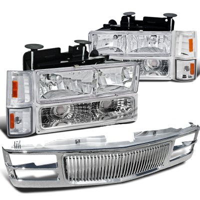 Chevy Tahoe 1995-1999 Chrome Vertical Grille and Headlights