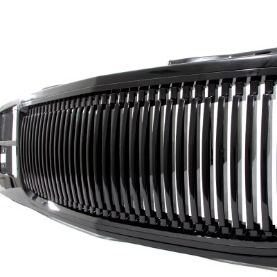 Chevy Suburban 1994-1999 Black Front Grill and Headlights LED Bumper Lights