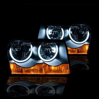 Chrysler 300 2005-2010 Black Phantom Grille and Halo Headlights