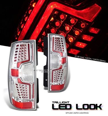 GMC Yukon 2007-2010 Clear LED Look Tail Lights