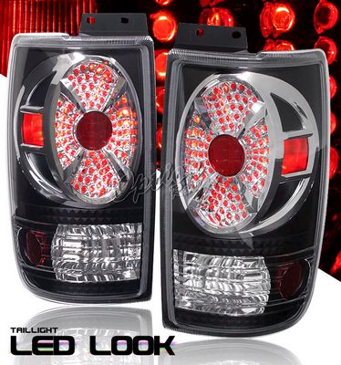Ford Expedition 1997-2002 Black LED Style Tail Lights