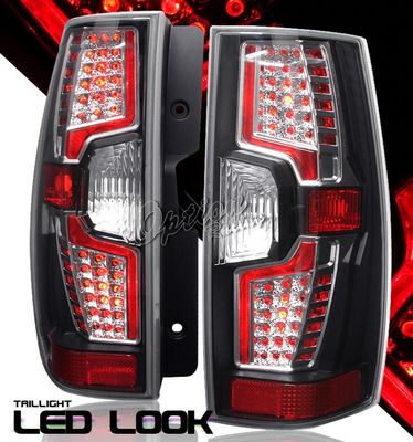 Chevy Suburban 2007-2010 Black LED Style Tail Lights