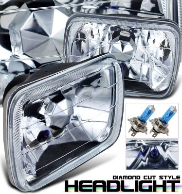 Nissan 240SX 1989-1994 Chrome and Black Sealed Beam Headlight Conversion