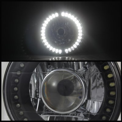 Pontiac Grand Prix 1972-1975 LED Black Chrome Sealed Beam Projector Headlight Conversion