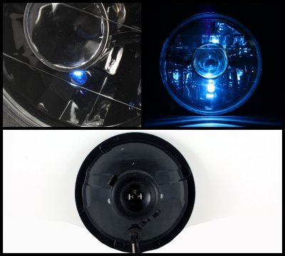 Chevy Suburban 1967-1973 Black 7 Inch Sealed Beam Projector Headlight Conversion