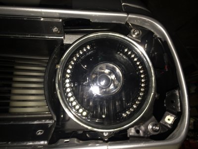 Chevy Camaro 1967-1981 Blue LED Black Sealed Beam Projector Headlight Conversion
