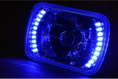 Ford F550 1999-2004 7 Inch Blue LED Sealed Beam Headlight Conversion
