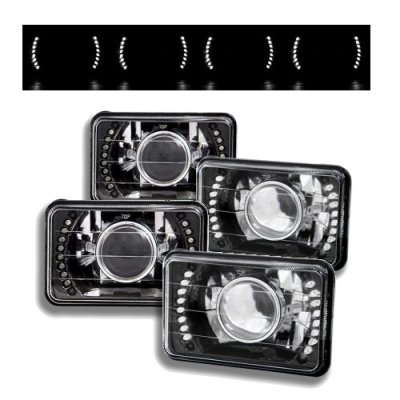 Chevy Suburban 1981-1988 LED Black Sealed Beam Projector Headlight Conversion Low and High Beams