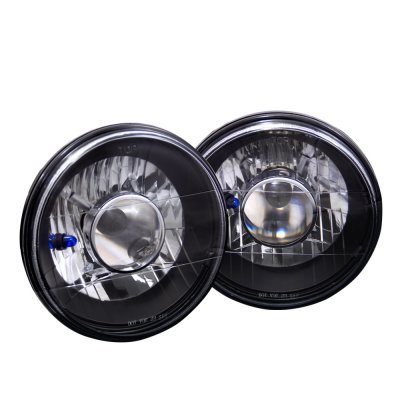 Dodge Aspen 1976-1979 Black Chrome Sealed Beam Projector Headlight Conversion