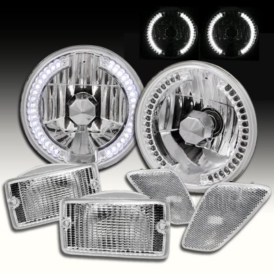 Jeep Wrangler 1997-2006 Headlights LED and Clear Bumper Lights Side Marker